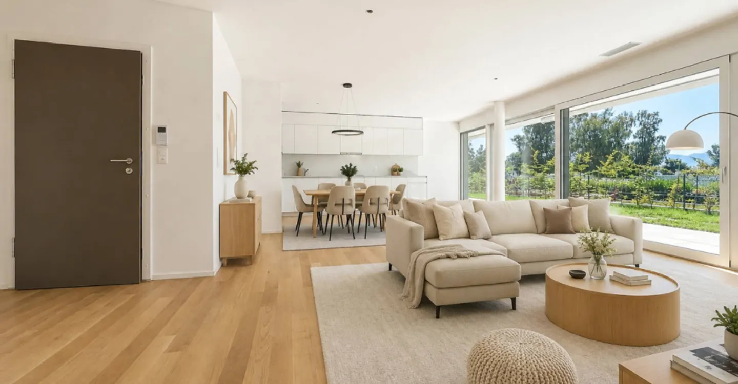 Neue 3,5-Zimmer-Wohnung mit Terrasse und privatem Garten - Foto 3 von 13