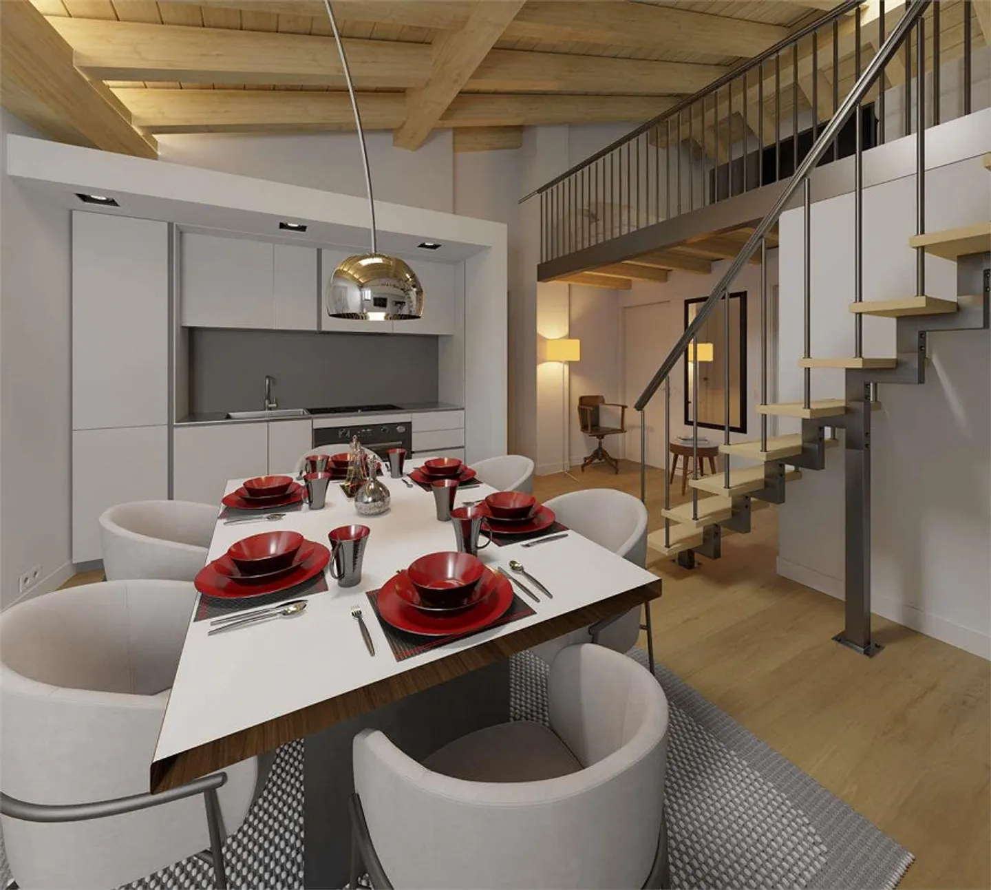 Appartement rénové de 2,5 pièces avec mezzanine dans le cœur de Taverne - Photo 2 sur 6