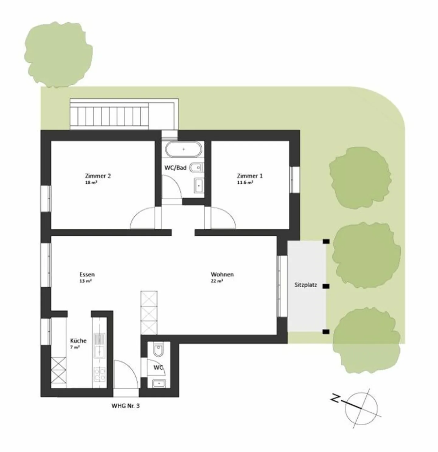Charmante Wohnung mit Garten - Foto 11 von 13