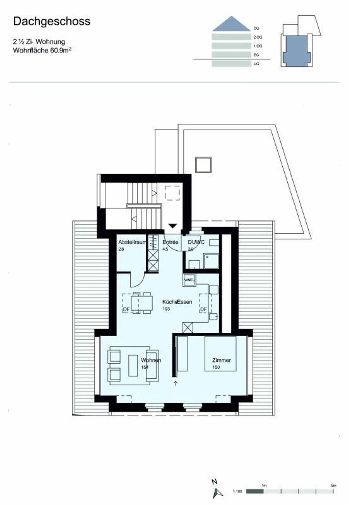 Appartement sous les combles de 2,5 pièces avec beaucoup de charme à louer dans un emplacement central - Photo 14 sur 15