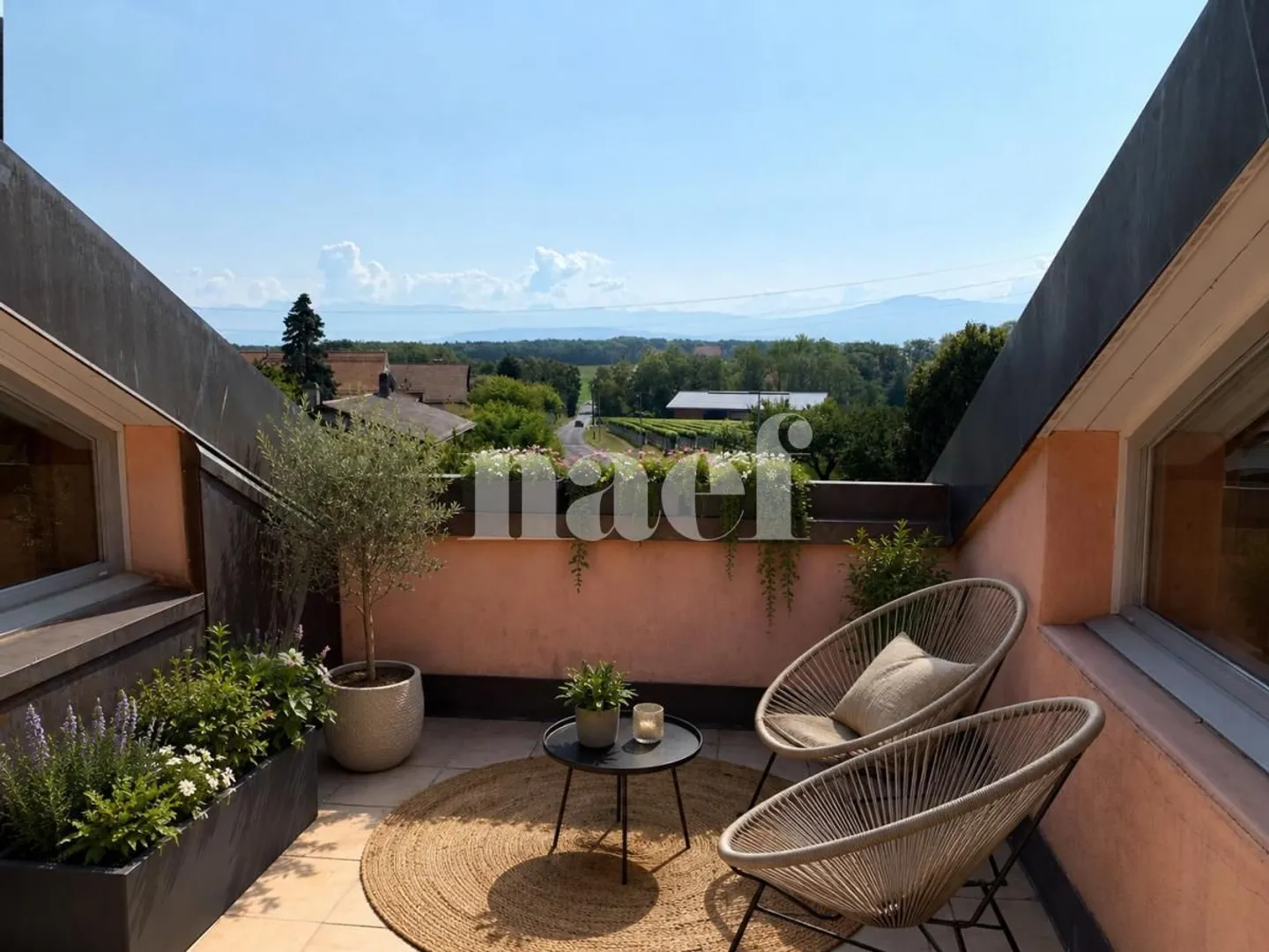 Incantevole appartamento duplex di 3 stanze in mansarda con balcone e vista sulla campagna - Foto 1 di 7
