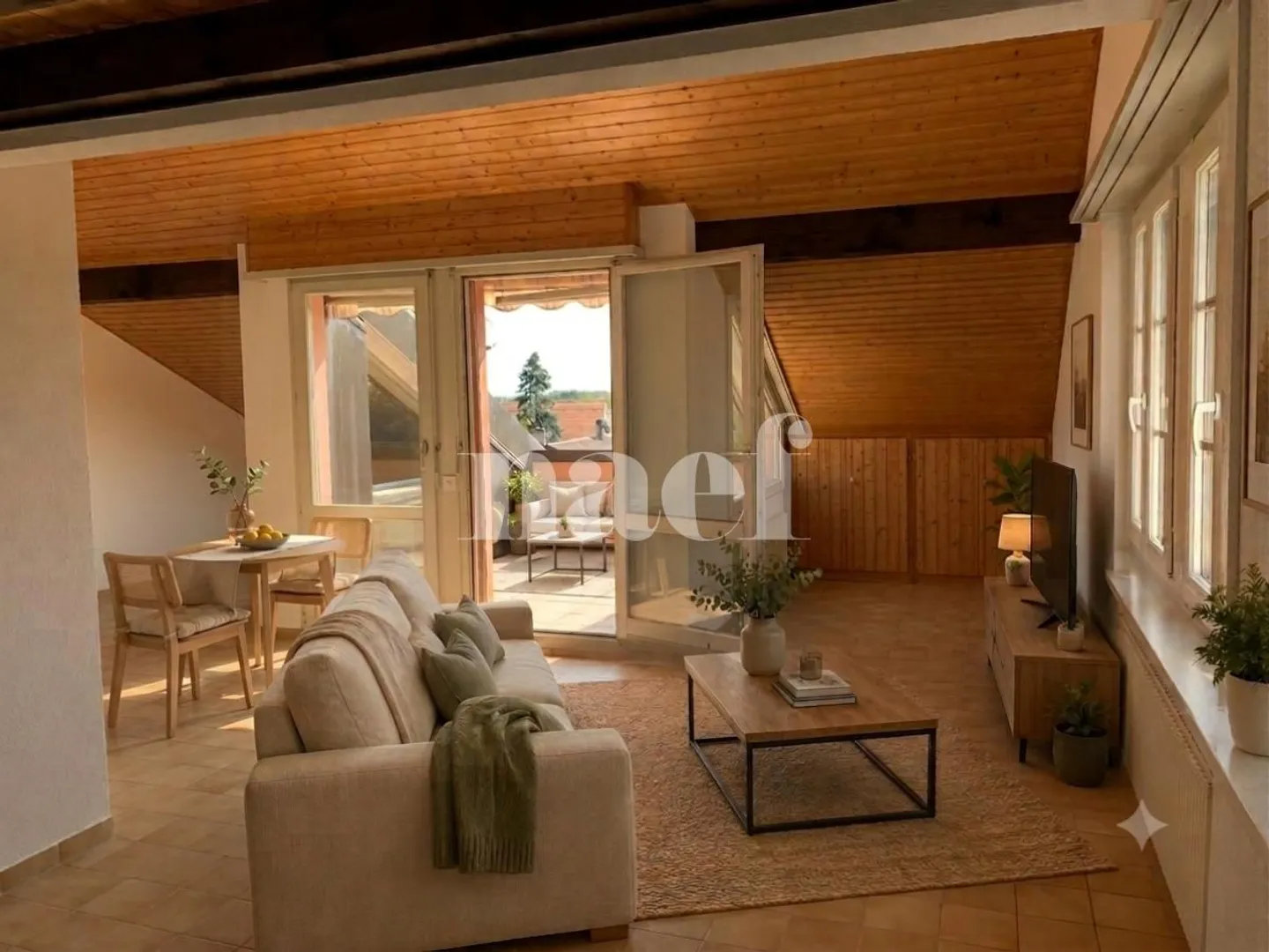 Incantevole appartamento duplex di 3 stanze in mansarda con balcone e vista sulla campagna - Foto 3 di 7