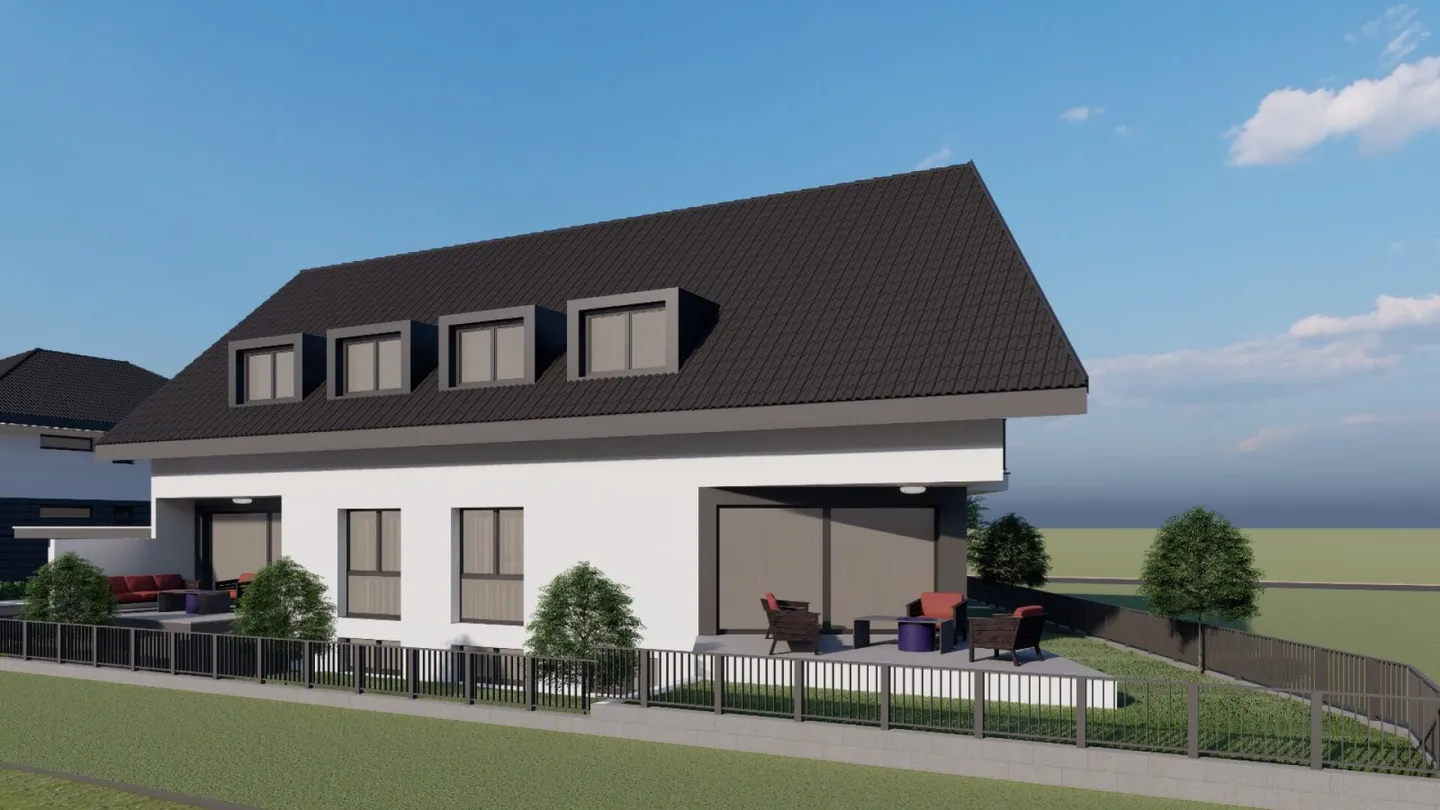 Maison familiale semi-détachée moderne de 6,5 pièces en construction dans un emplacement familial - Photo 2 sur 6