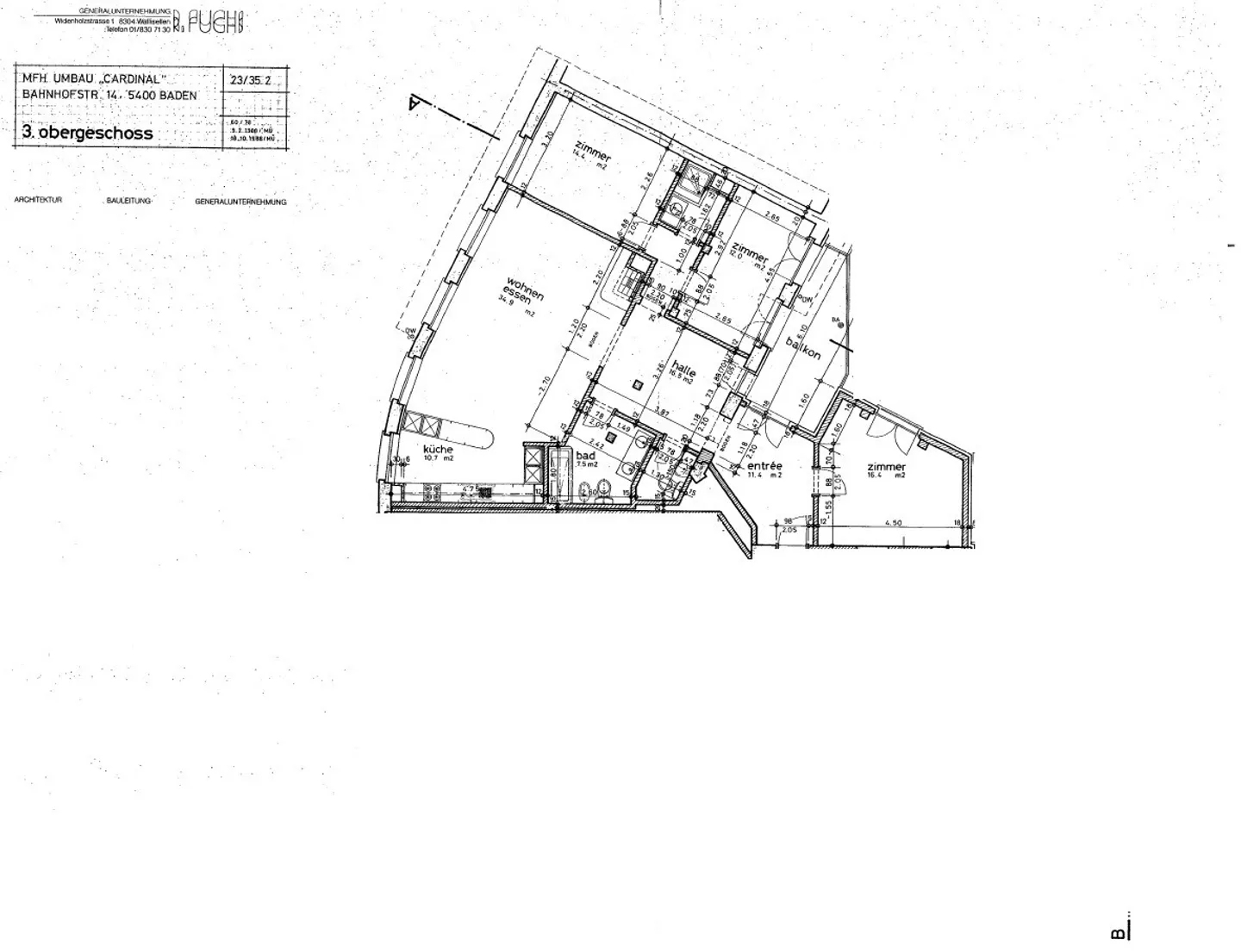 4.5-room apartment with fireplace in the center of Baden - Photo 13 of 14