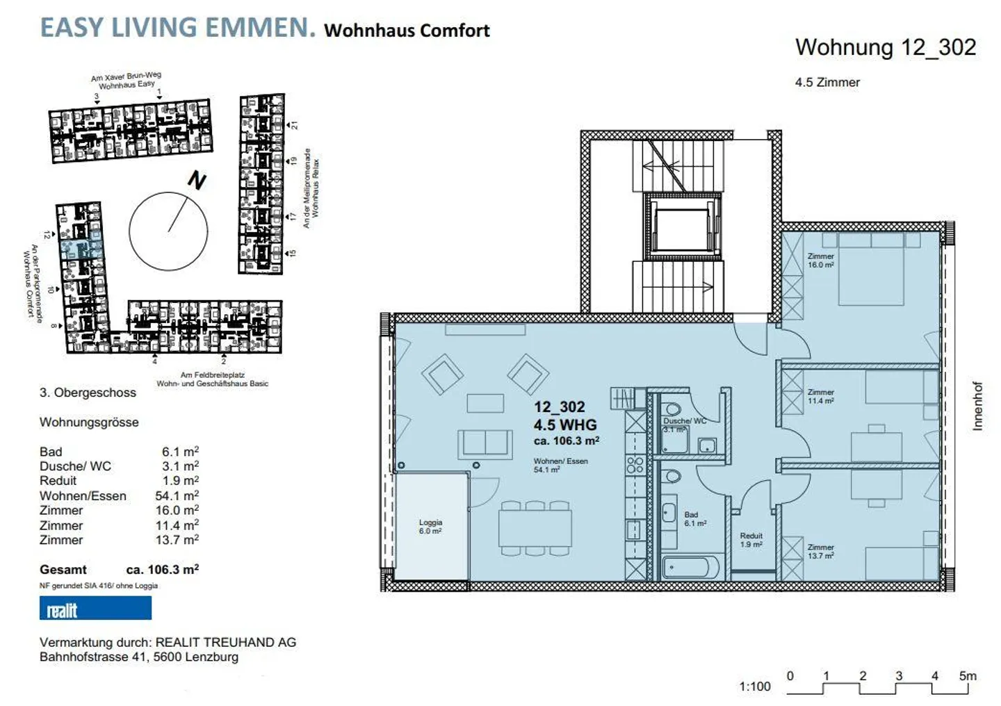 Attraktive 4.5-Zimmerwohnung - Foto 6 von 6
