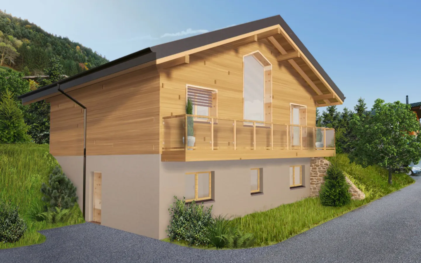 Chalet to be built in Chenarlier (Troistorrents) - Photo 1 of 2