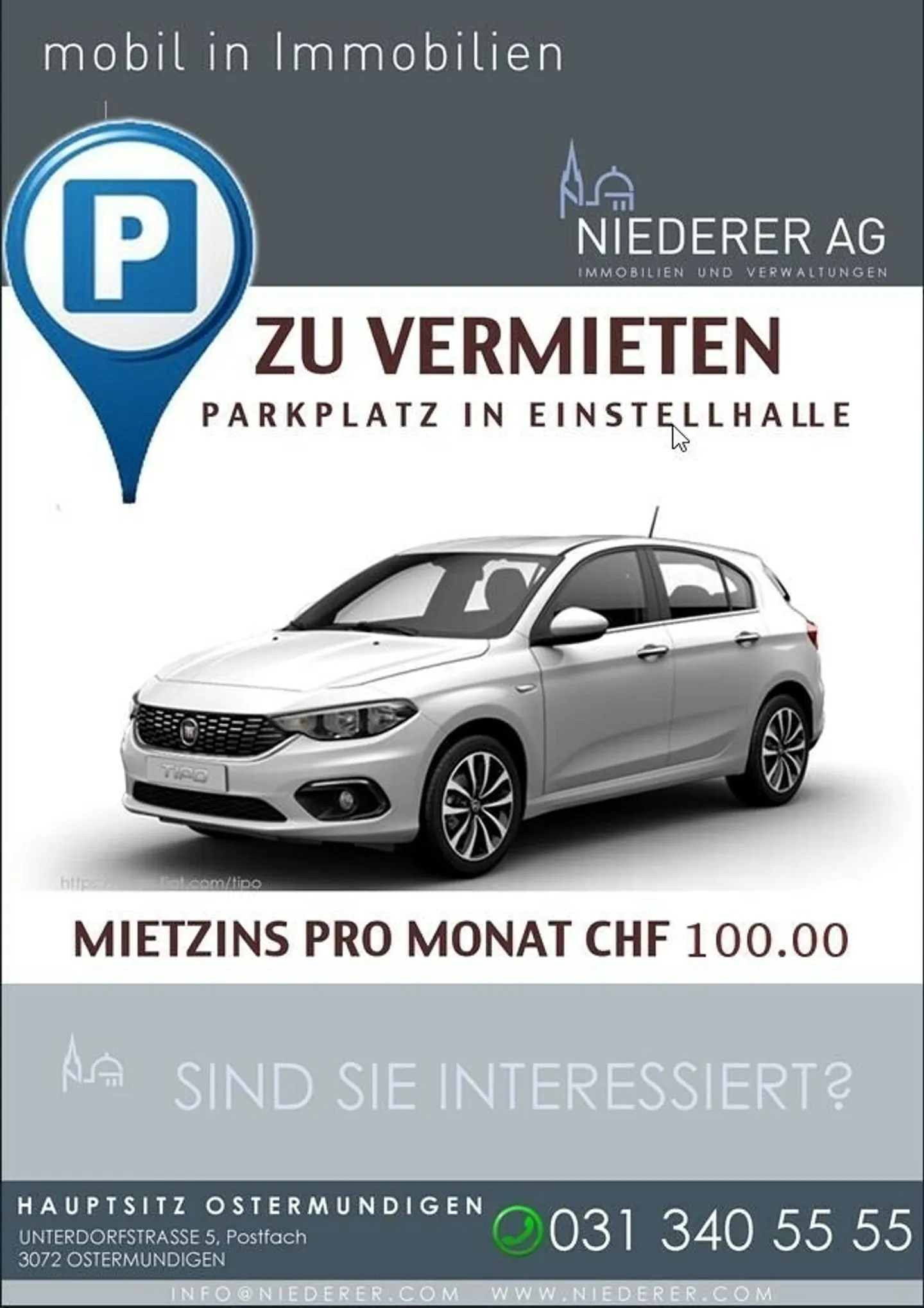 Place de parking à louer pour CHF 110.00 à Kirchberg BE - Photo 1 sur 1