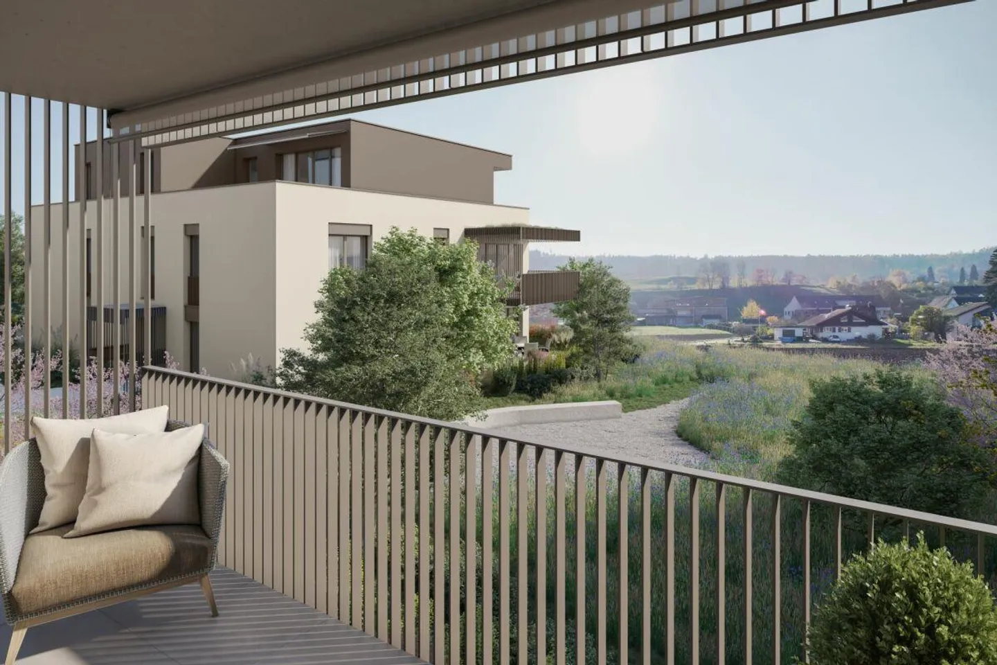 Ihr Rückzugsort am Feldrand: Komfortable 3.5-Zimmer-Wohnung mit Garten - Foto 1 von 6