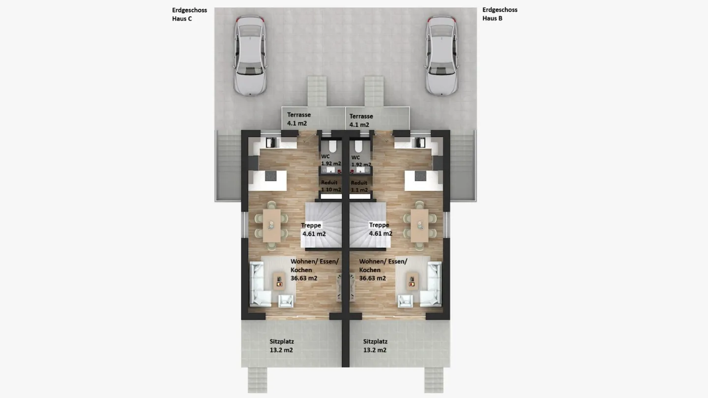 155 m2 Grande Maison Semi-Détachée Neuve (Maison B), 6.5 Maison Semi-Détachée, 3 Salles de Bain, Jardin, Patio, Carport & Place de Parking - Photo 17 sur 29