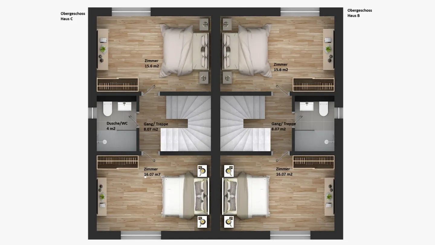 155 m2 Grande Maison Semi-Détachée Neuve (Maison B), 6.5 Maison Semi-Détachée, 3 Salles de Bain, Jardin, Patio, Carport & Place de Parking - Photo 19 sur 29