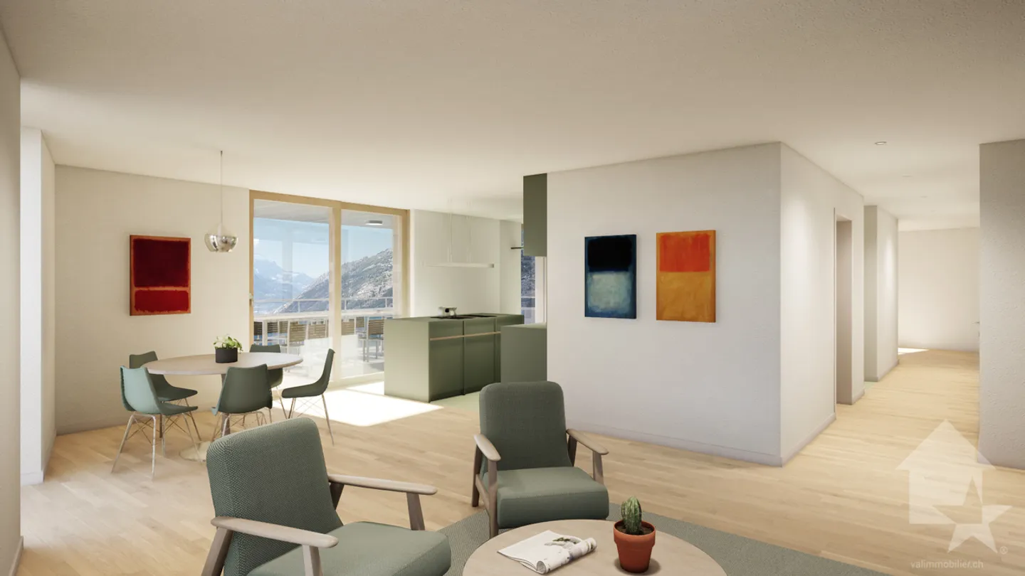 5.5-Zimmer-Wohnung in Ried-Brig kaufen - stilvolle Architektur und moderner Komfort als Zweitwohnsitz - Foto 3 von 3