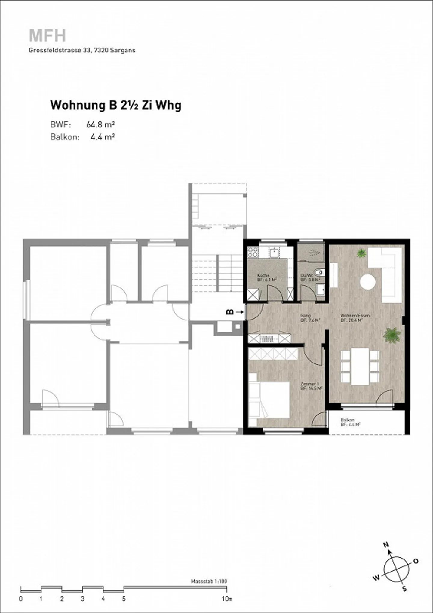 Appartement 2.5 pièces dans un emplacement central - Photo 8 sur 8
