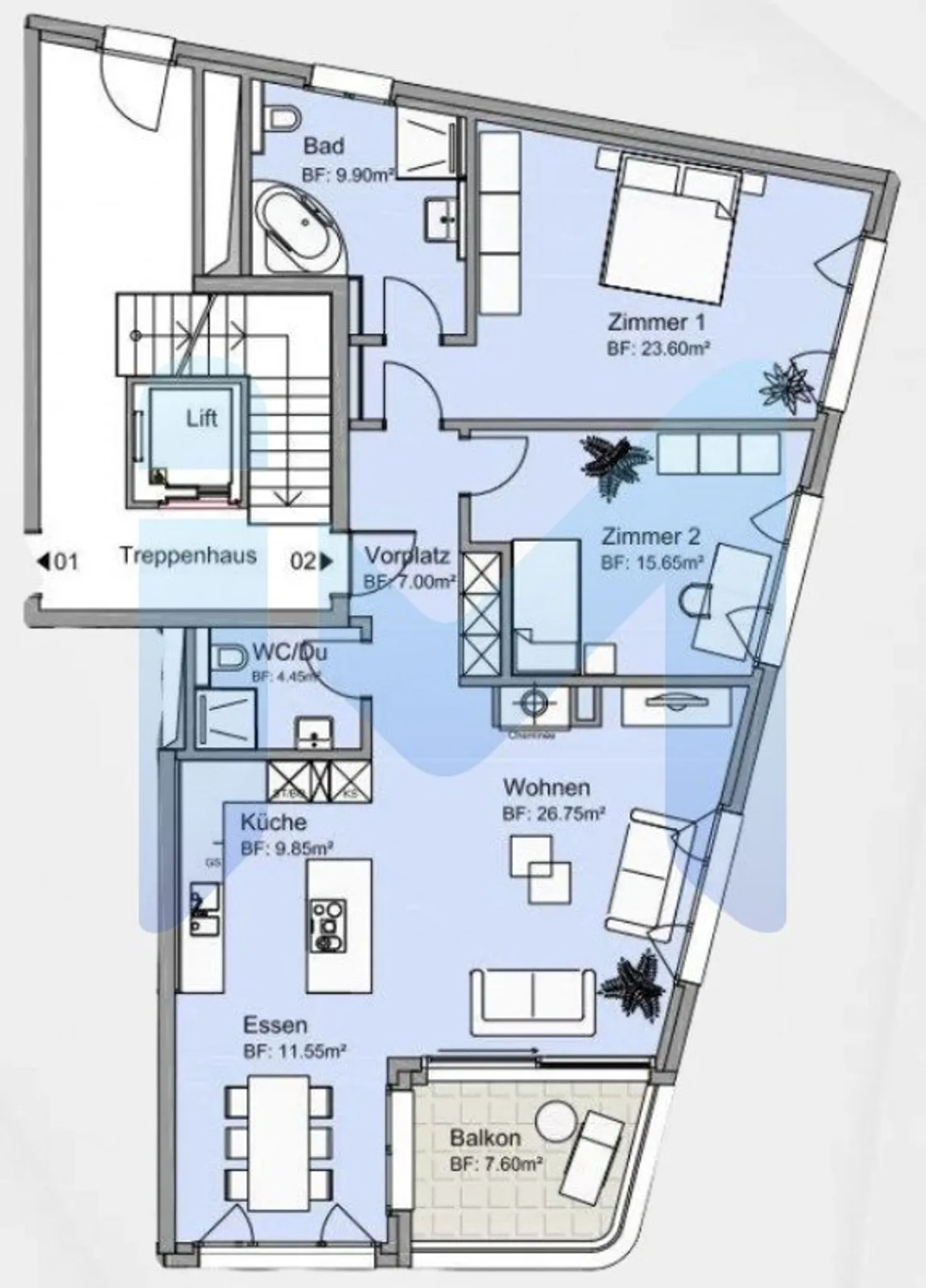 Exklusive 3,5-Zimmer-Wohnung in Thun - Foto 13 von 13