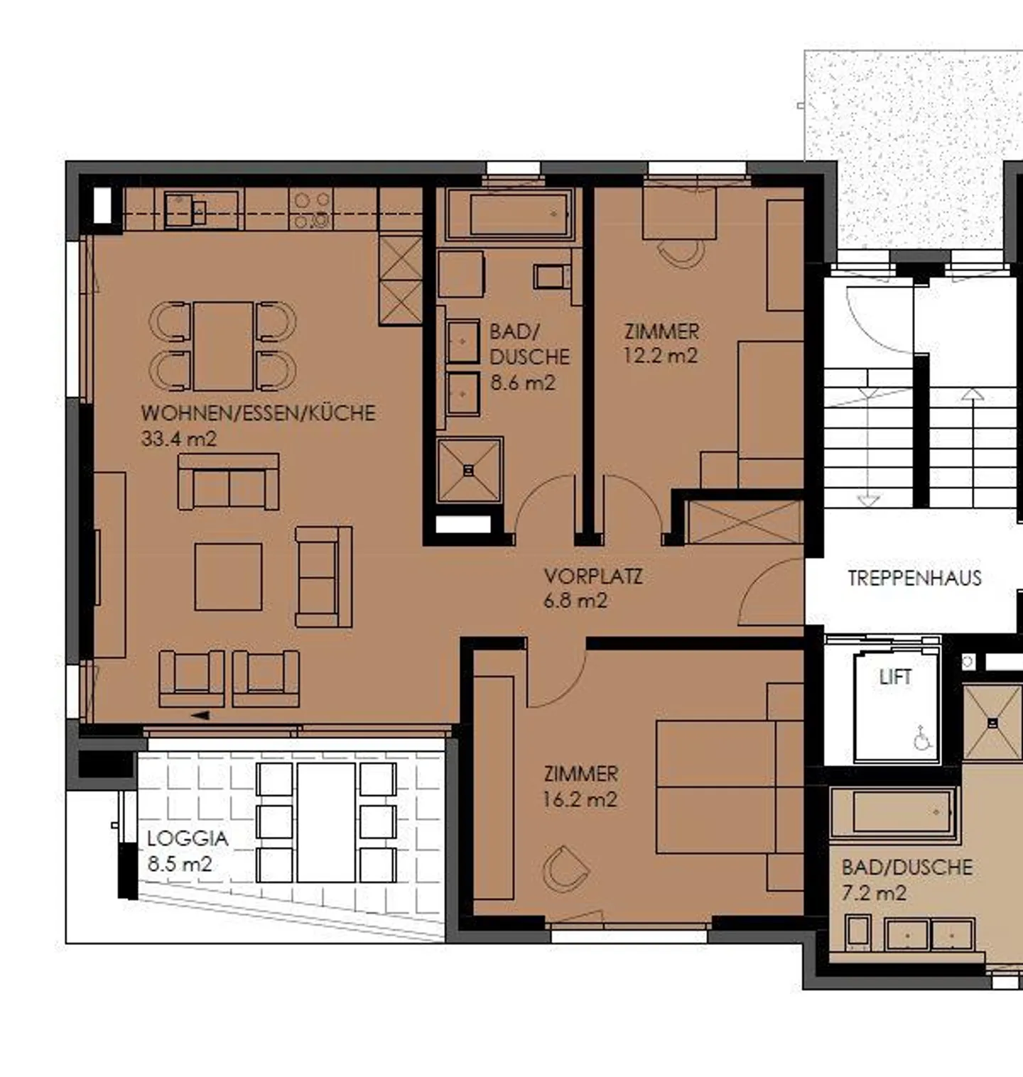 Moderne 3.5 Zimmer Wohnung - Foto 7 von 7