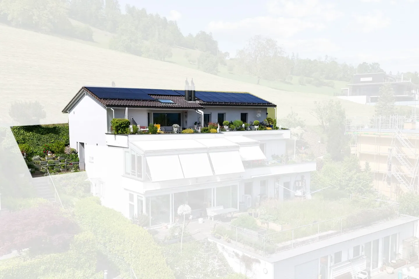 Trônes au-dessus des toits de Kriens sur le Sonnenberg - Appartement en attique de 4,5 pièces avec terrasse - Photo 2 sur 11