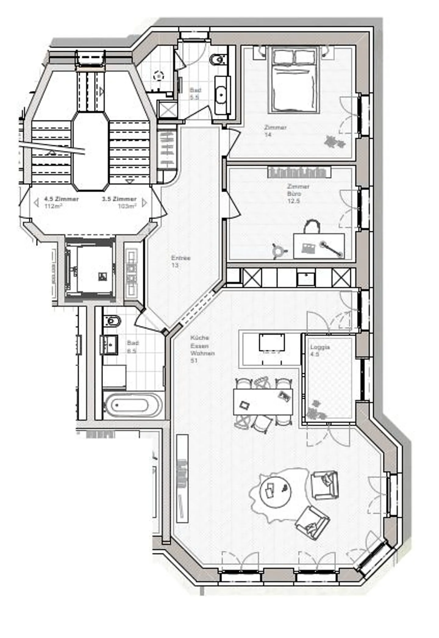 Appartement moderne de 3,5 pièces en ville à l'emplacement idéal à Meilen - Photo 5 sur 6