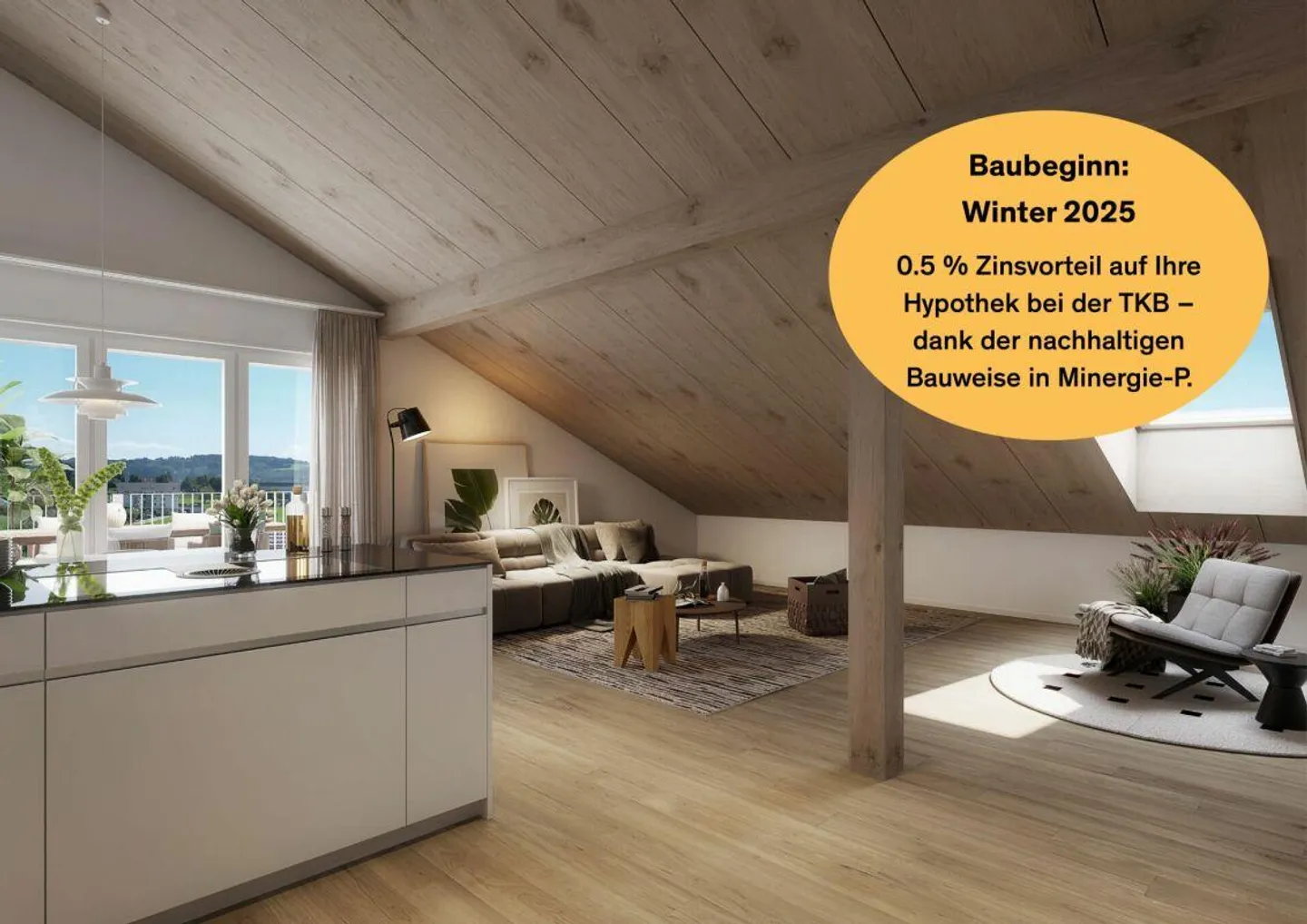 Nouveau projet de construction "zur Wiesegg" - Appartement mansardé en bois de haute qualité (Minergie-P) dans un endroit calme et ensoleillé - Photo 1 sur 9