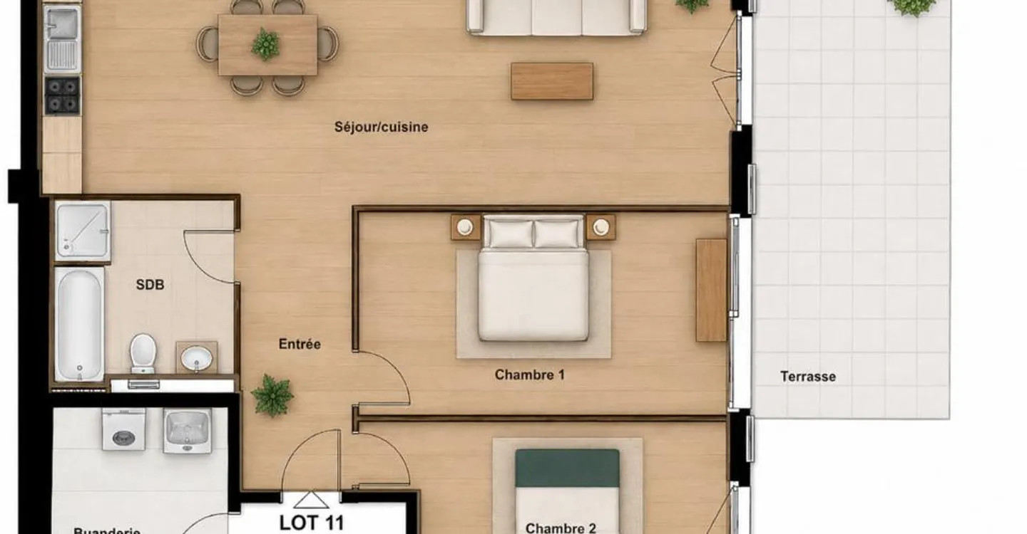 Ollon - Nuovo appartamento 3.5 locali con giardino - Foto 7 di 10
