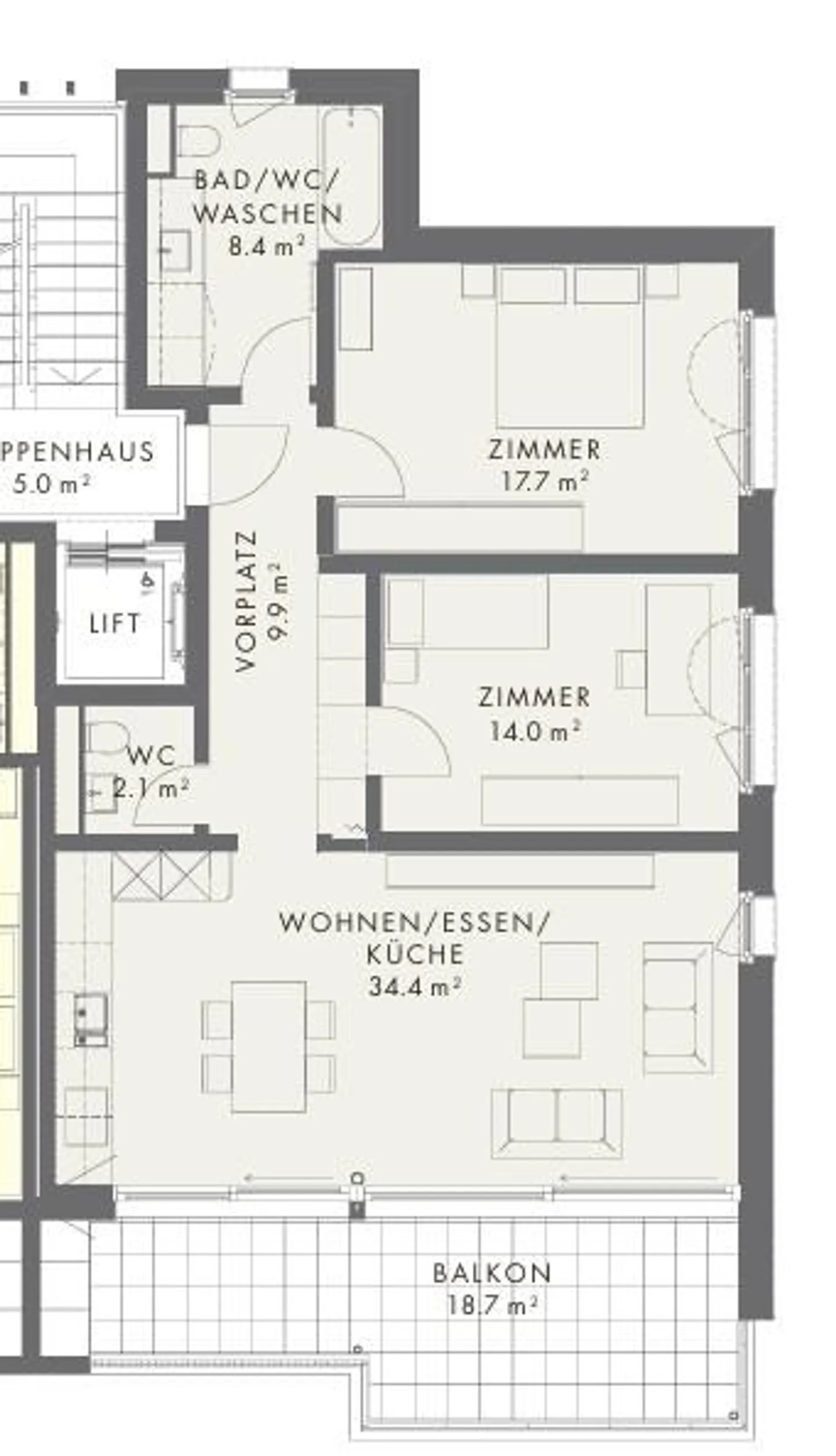 Geräumige Wohnung in Luzern - Foto 9 von 9