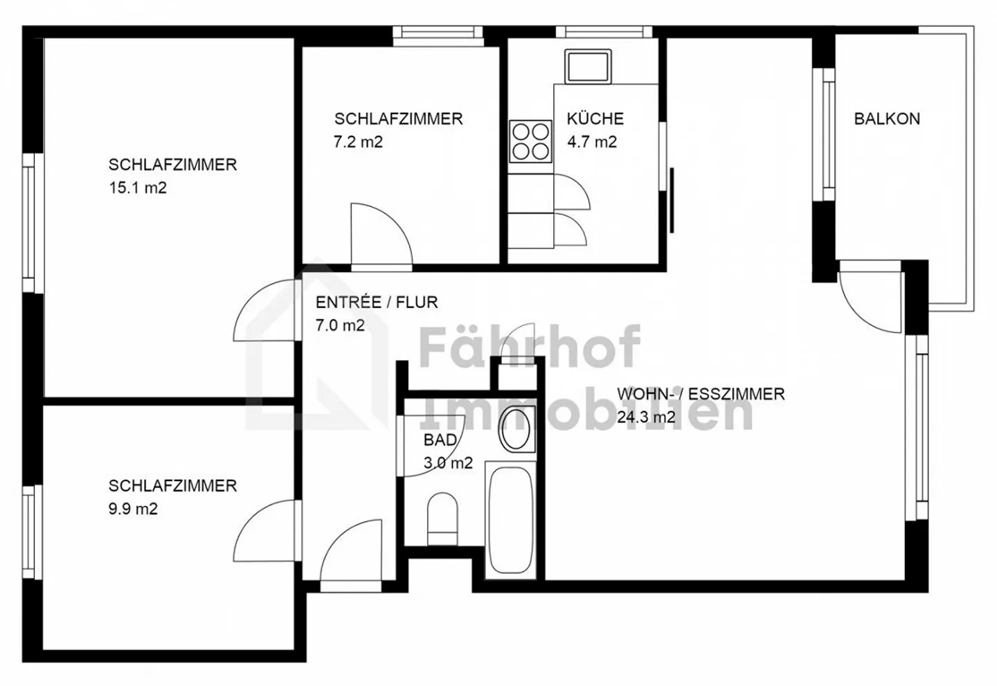 Appartement lumineux et bien entretenu de 4,5 pièces dans un emplacement central - Photo 11 sur 13