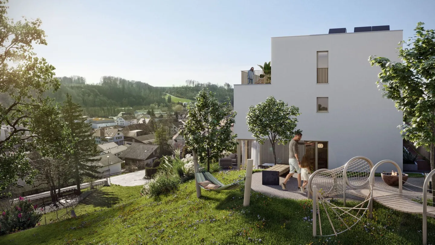 Vue panoramique - Nouvelle construction de 3 maisons individuelles jumelées à Neuenegg - Photo 2 sur 12