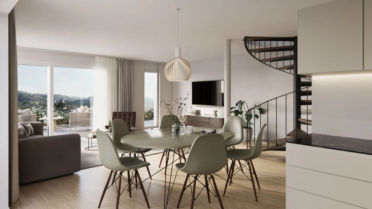 Vue panoramique - Nouvelle construction de 3 maisons individuelles jumelées à Neuenegg - Photo 3 sur 12