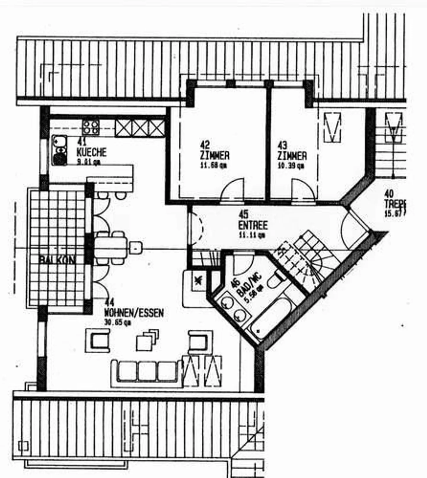 Louer sans dépôt - Appartement en duplex de 2 étages dans la verdure - Photo 12 sur 13