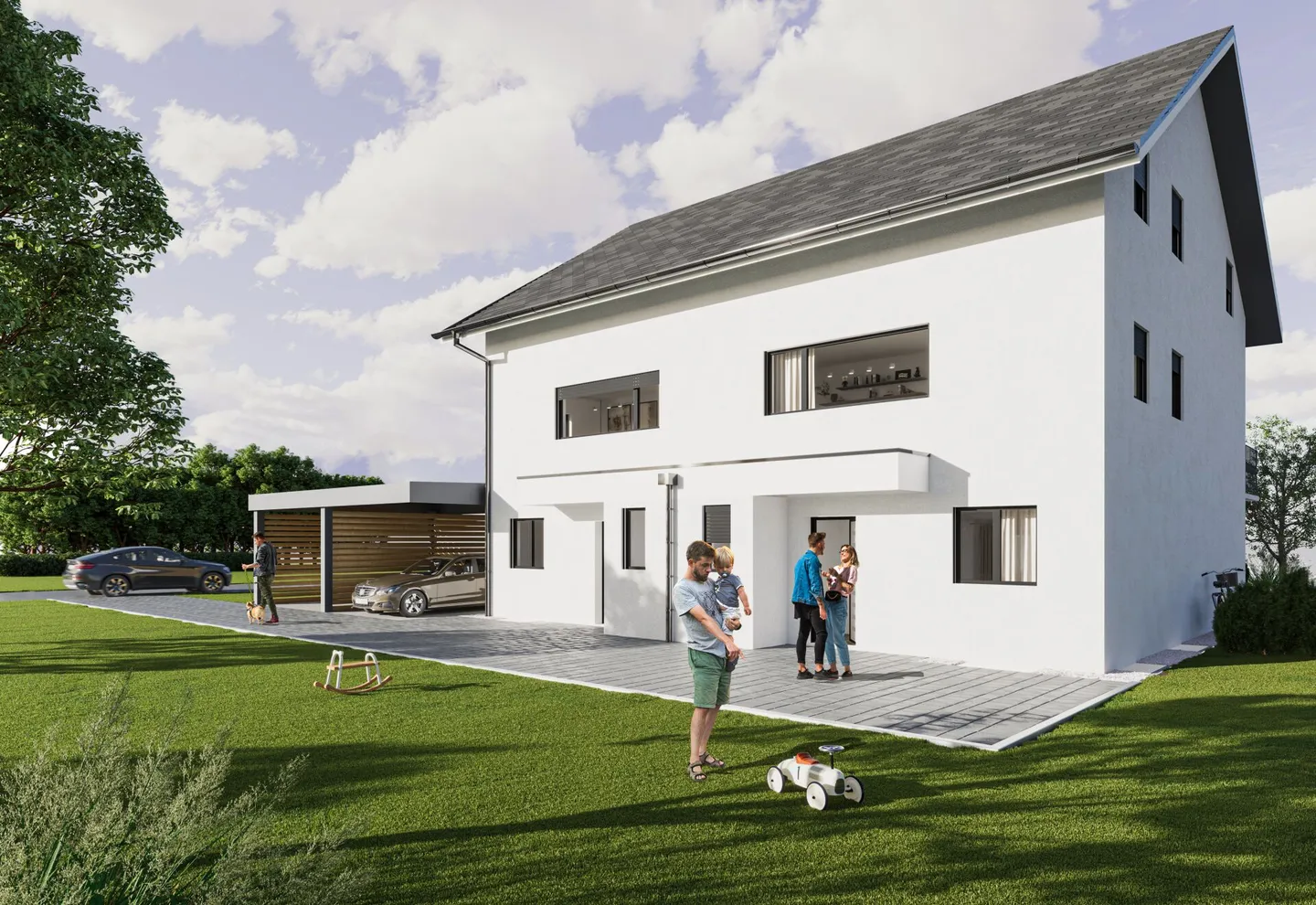 Moderna casa bifamiliare con carport - Foto 8 di 14