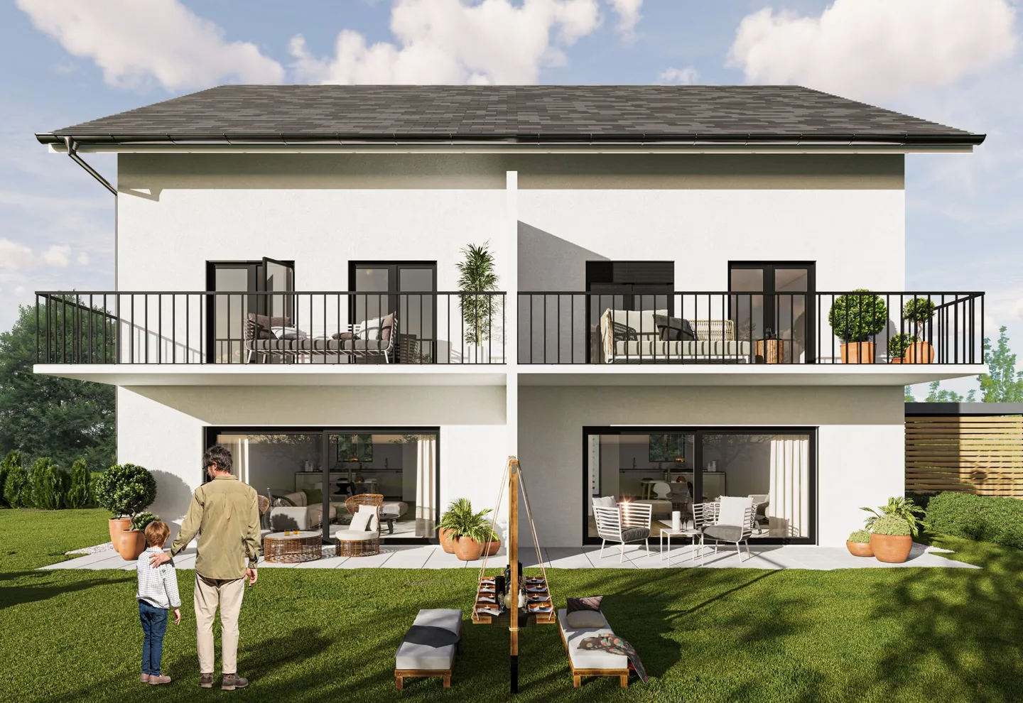 Moderna casa bifamiliare con carport - Foto 7 di 14