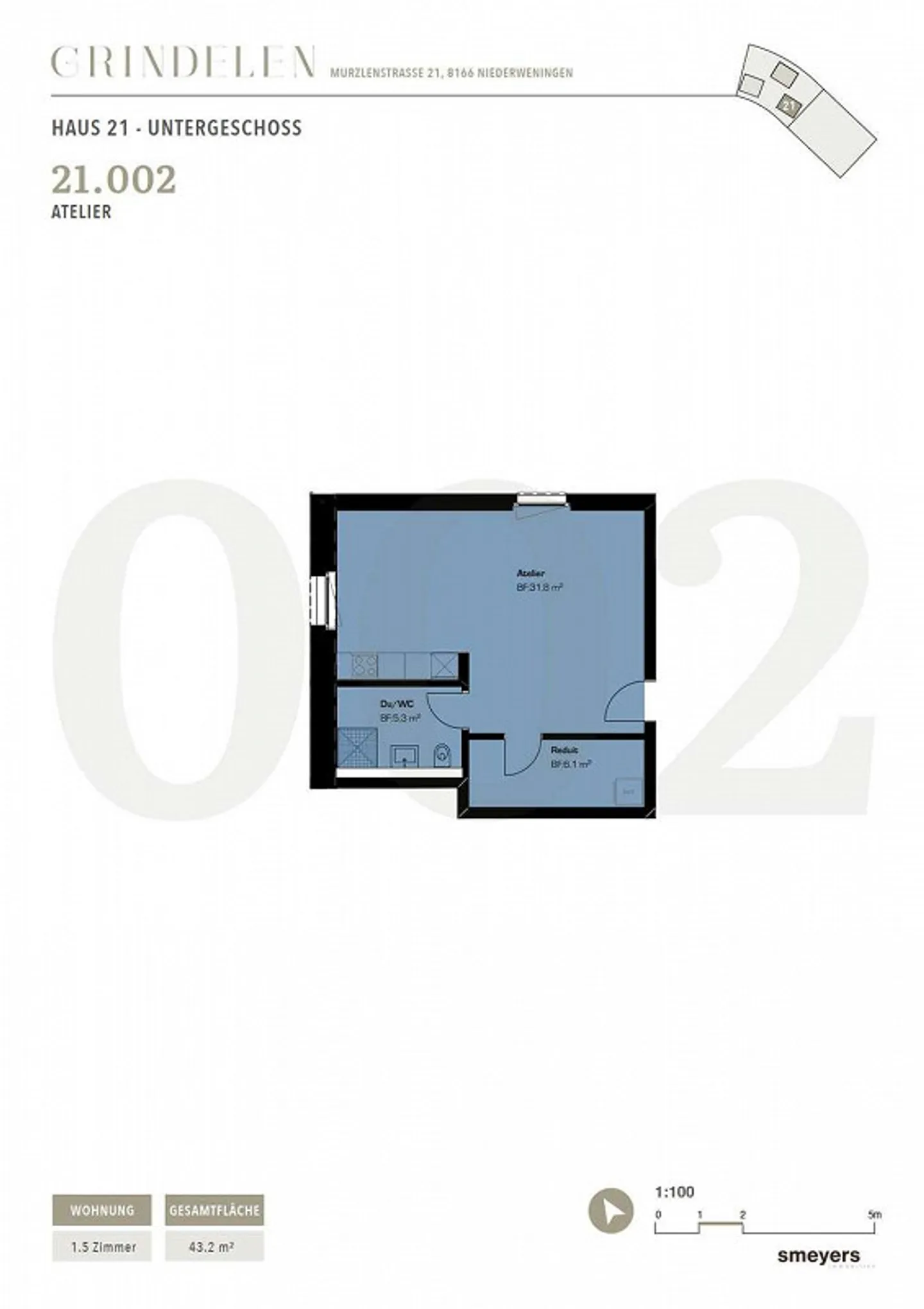 Appartement moderne de 1,5 pièce au rez-de-chaussée - Photo 12 sur 12