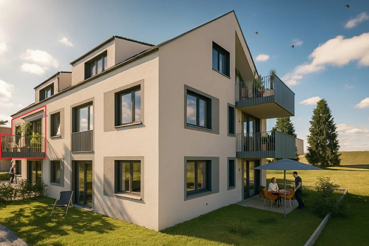 Modernes Apartment mit Balkon - Foto 4 von 5