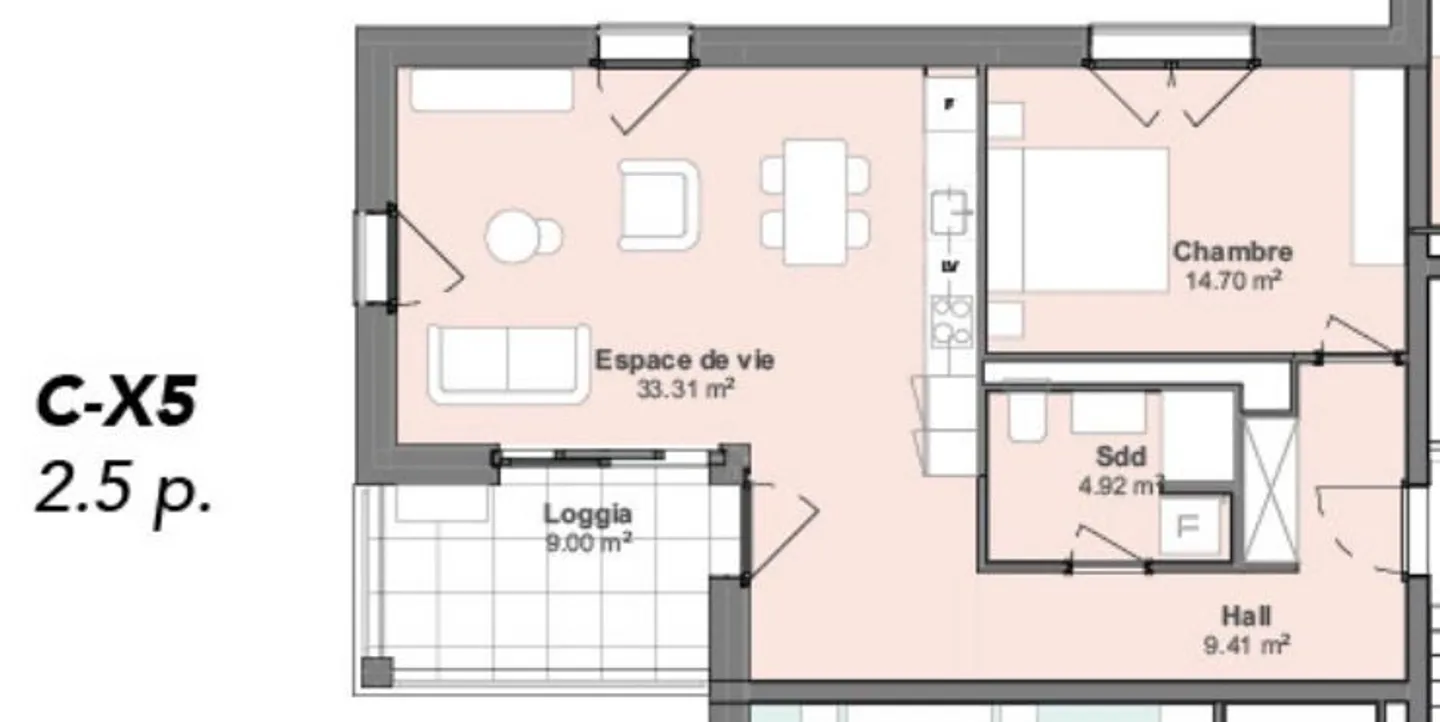 Bright 2.5 rooms in Marly! - Photo 7 of 8