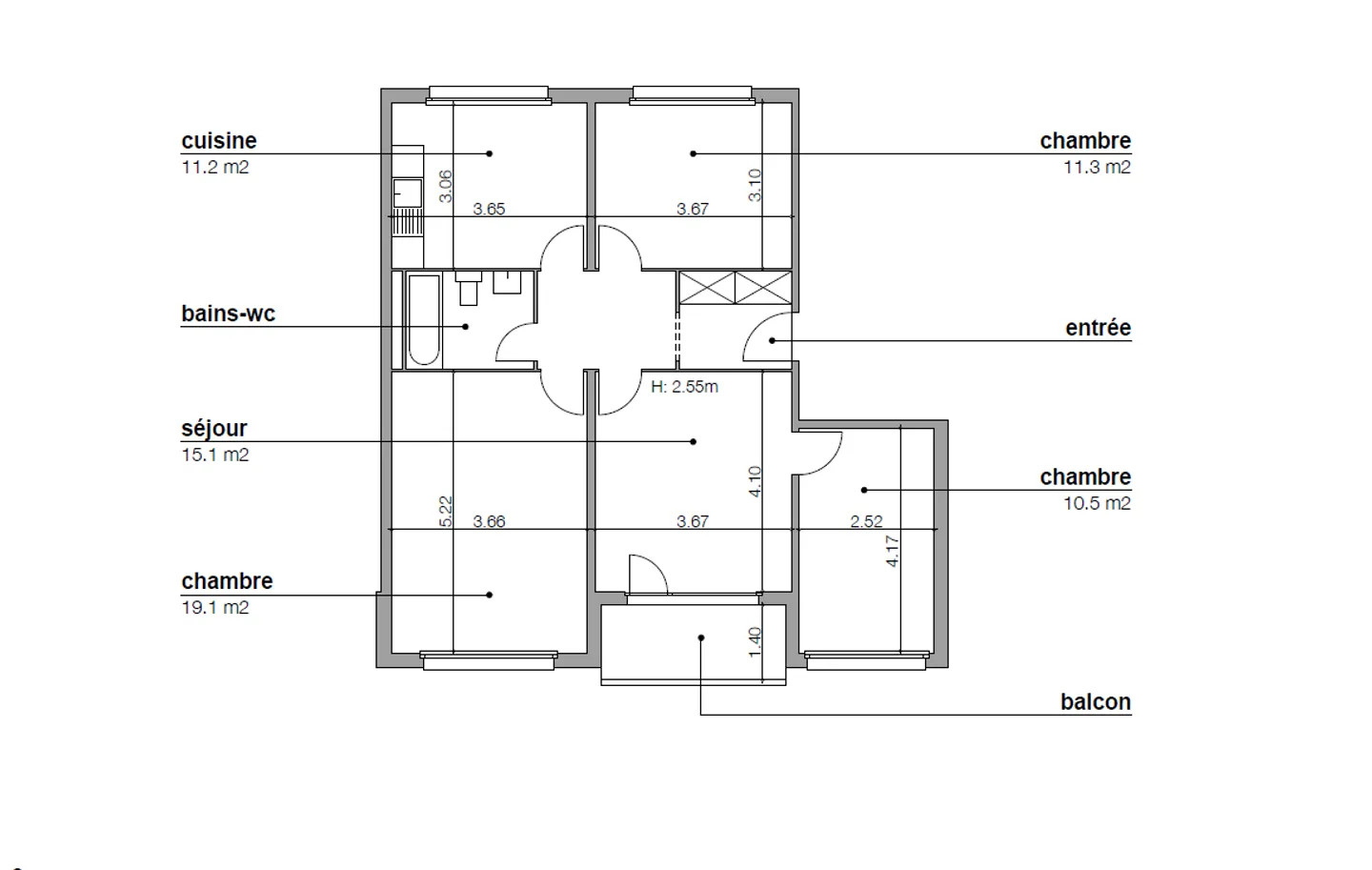 Appartement à louer - Photo 2 sur 4