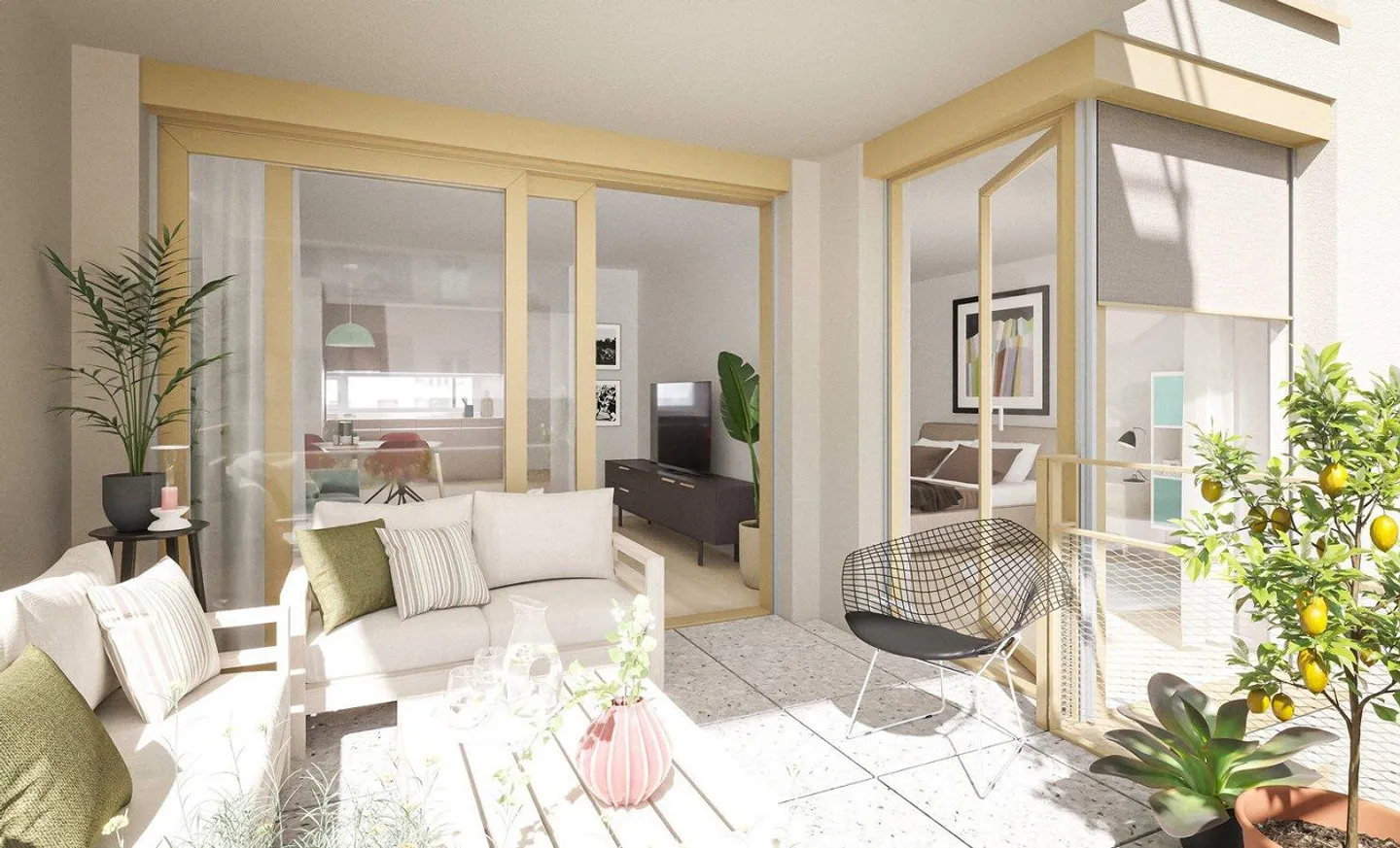 Moderno appartamento di 2,5 stanze con balcone e giardino a Biel/Bienne - Foto 3 di 6