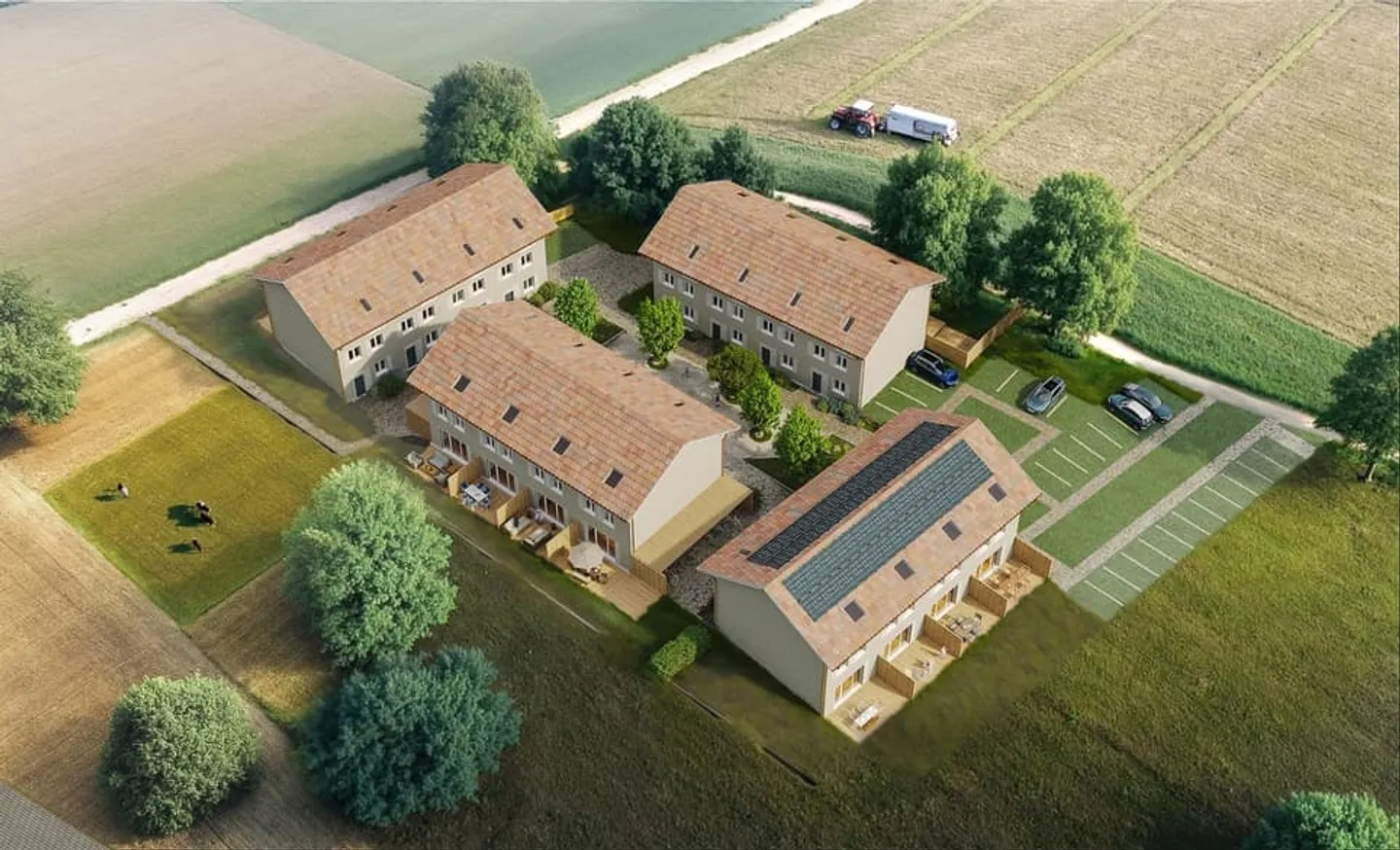 Modernes Reihenhaus in der Natur - Foto 1 von 7