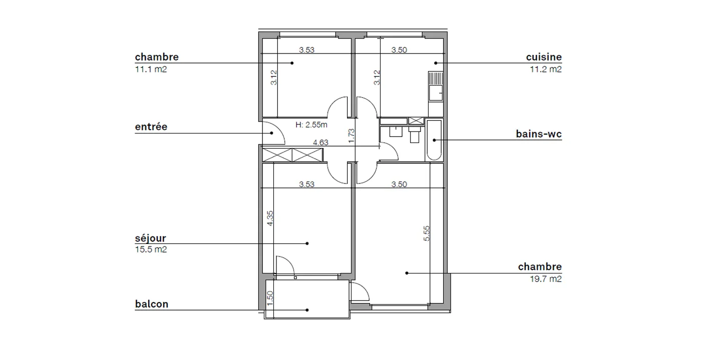 Appartement à louer - Photo 2 sur 8