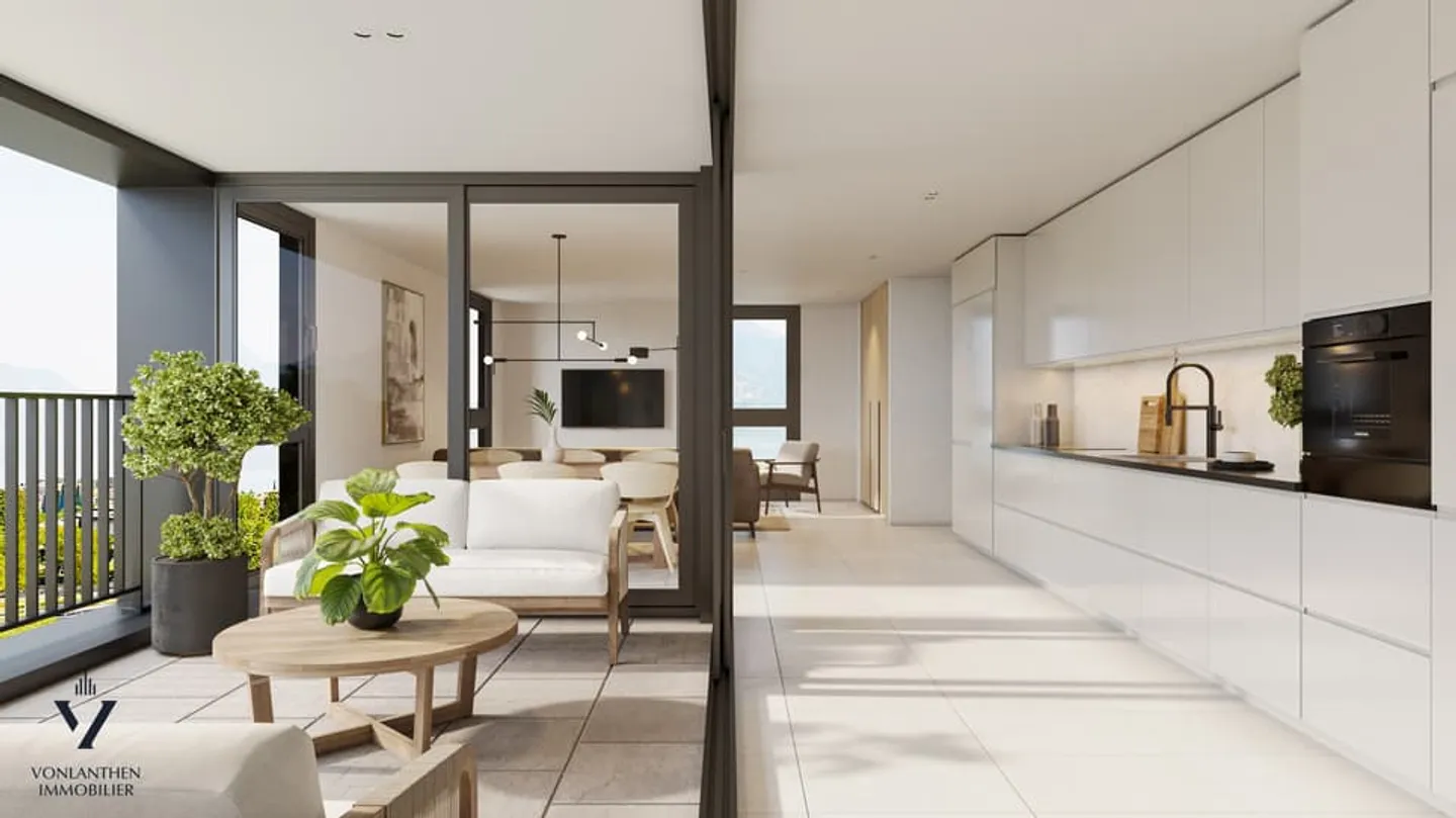 Lot 2 - 2,5 pces - Terrasse 21m2 + Jardin privé 7m2 - Photo 8 sur 12
