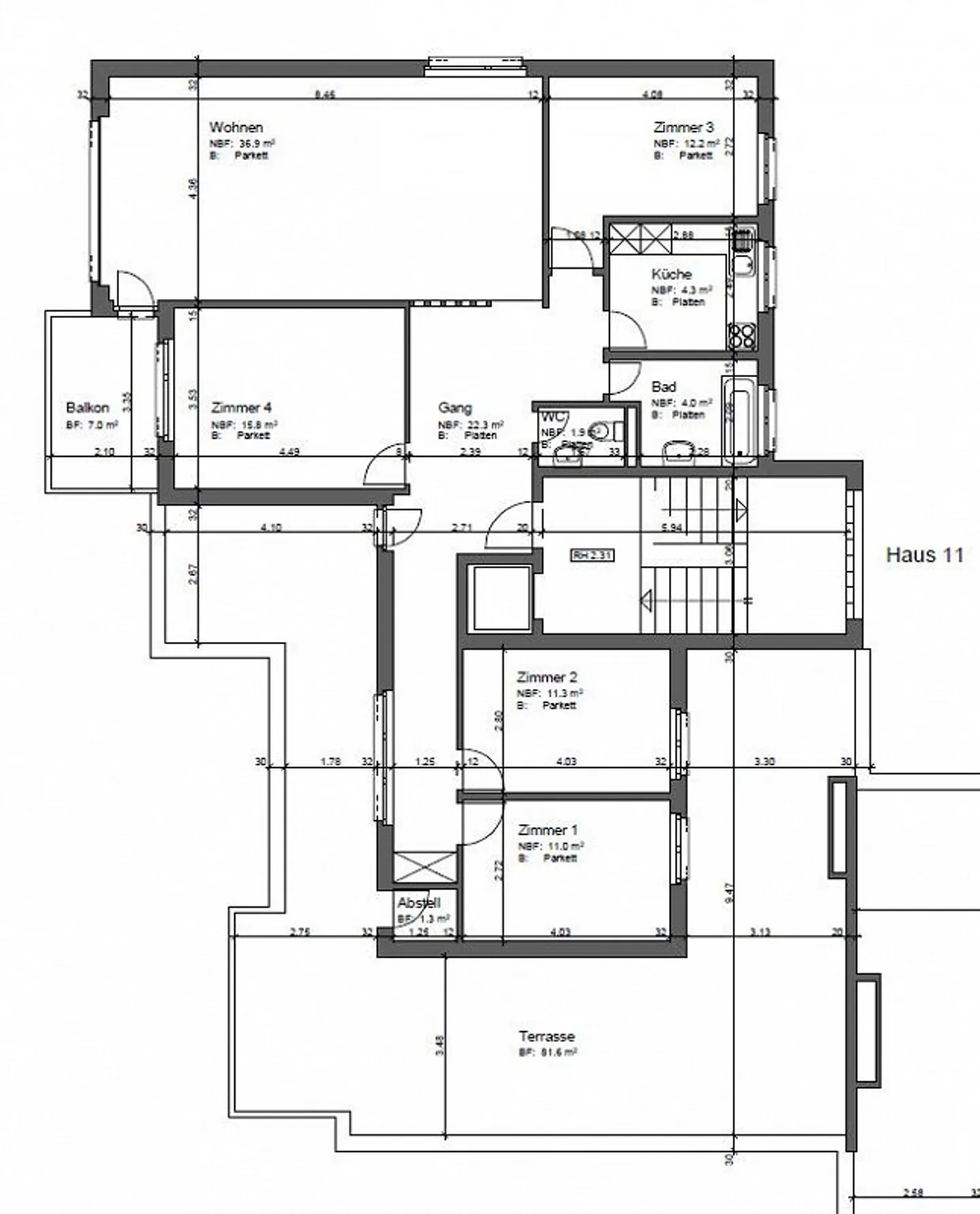 Bright 5.5 room penthouse apartment with dream terrace for rent! - Photo 8 of 8