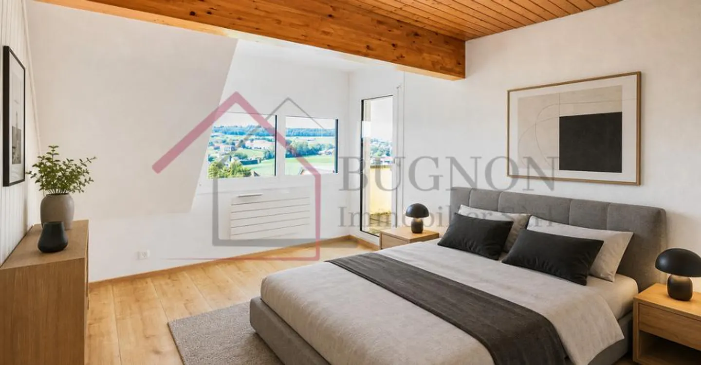 Geräumige 4,5 Zimmer mit privatem Aufzug - Zentrum von Romont - Foto 5 von 12