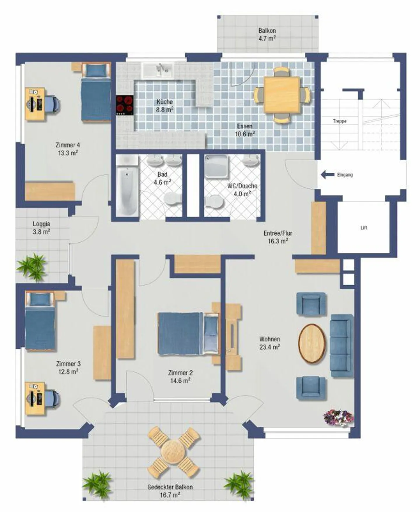 Well-maintained 4.5-room condominium in an ideal location with a large balcony - Photo 13 of 14