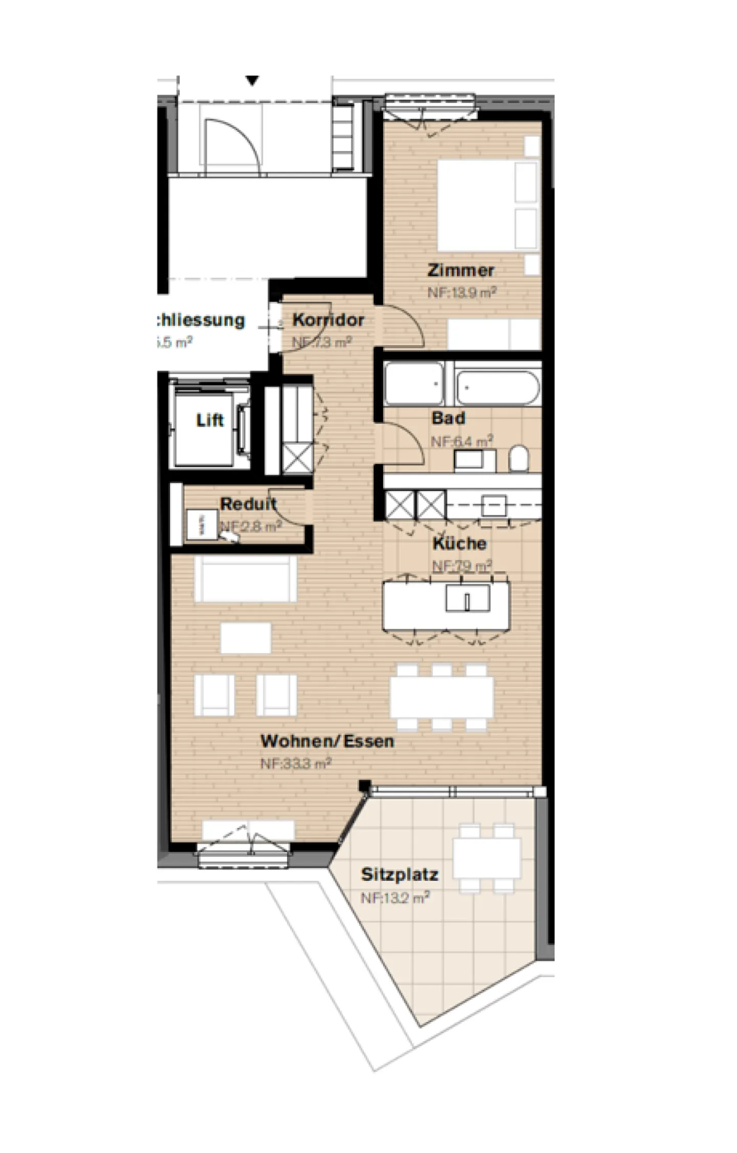 Appartamento moderno di 2,5 stanze in un quartiere tranquillo - Foto 10 di 10