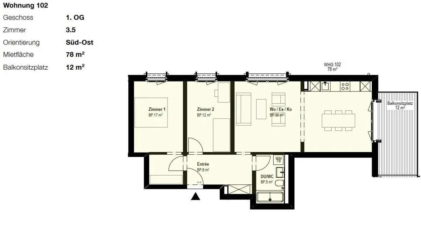 Modern 3.5-room apartment in Knonau near the train station - Photo 9 of 10