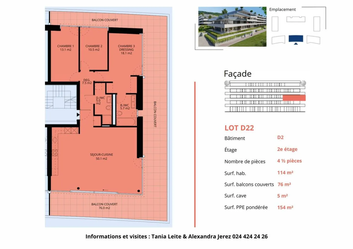 Lussuoso appartamento di 4,5 stanze con balcone coperto di 76m2 e vista lago - Foto 13 di 13