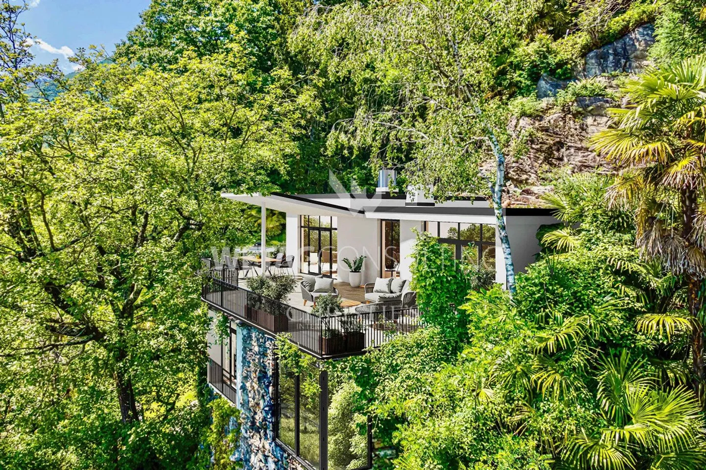 Villa da ristrutturare in una posizione spettacolare con vista panoramica sul lago ad Ascona in vendita - Foto 6 di 13