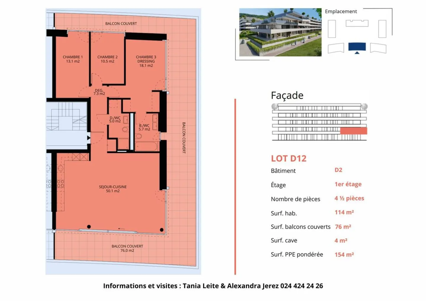 Luxurious 4.5 room apartment with covered balcony of 76m2 - Photo 13 of 13