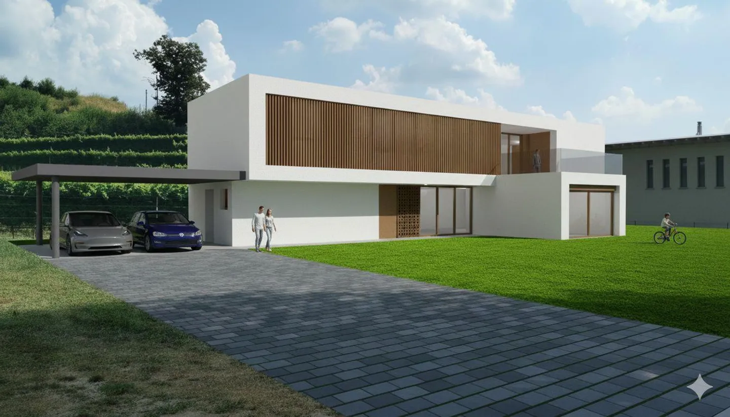 Buildable, flat plot in the green with approved project - Photo 9 of 12