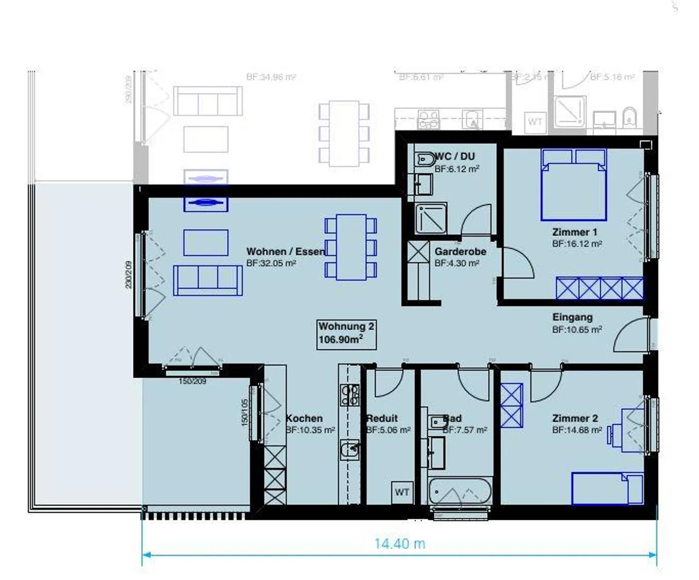 Large apartment with a balcony and a large terrace - Photo 2 of 12