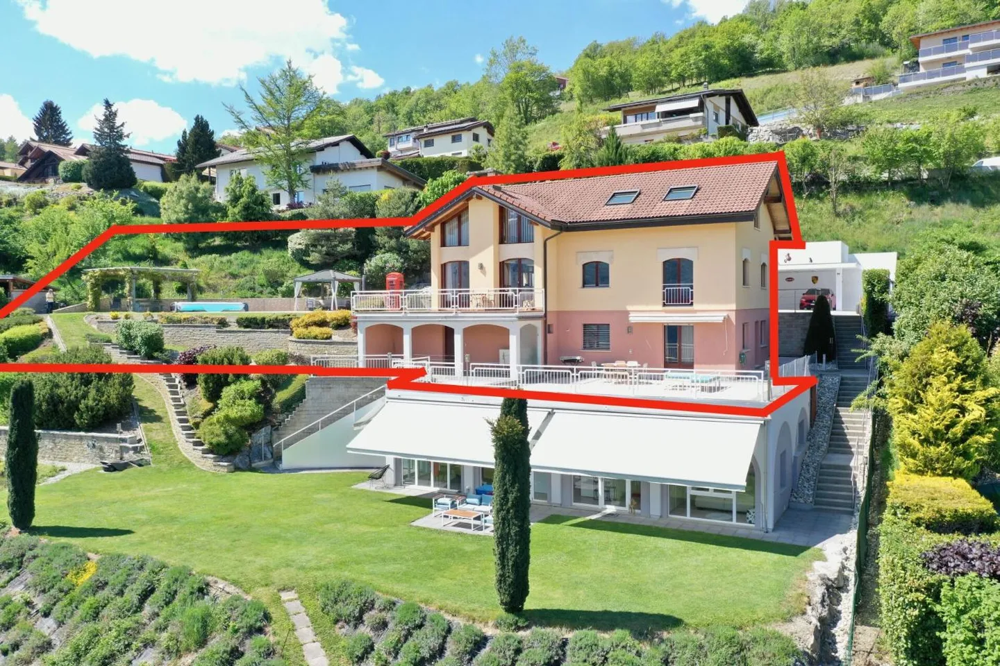 Villa + 2.5 locali con piscina a Savièse - Vista panoramica - Foto 1 di 13