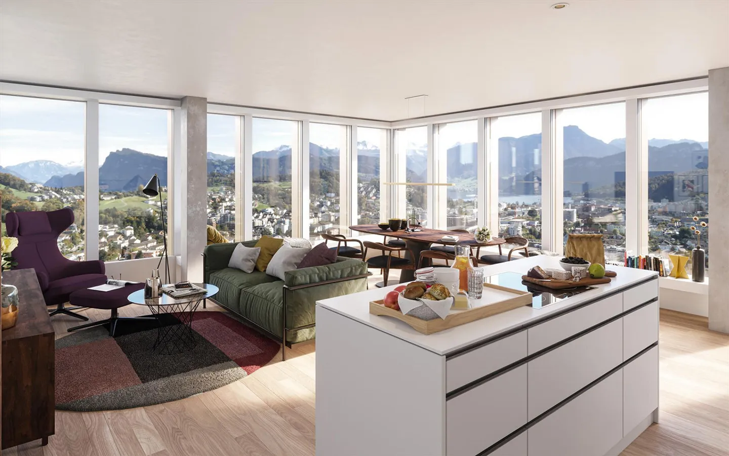 Pilatus Tower Kriens: Appartamento 2.5 locali al 31° piano con vista sul Lago dei Quattro Cantoni - Foto 3 di 8