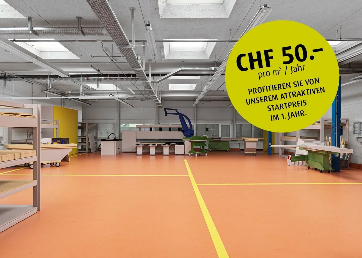 Alle Möglichkeiten für Sie - Lager- und Produktionsfläche ab 1'000 m2 im EG - Foto 1 von 11